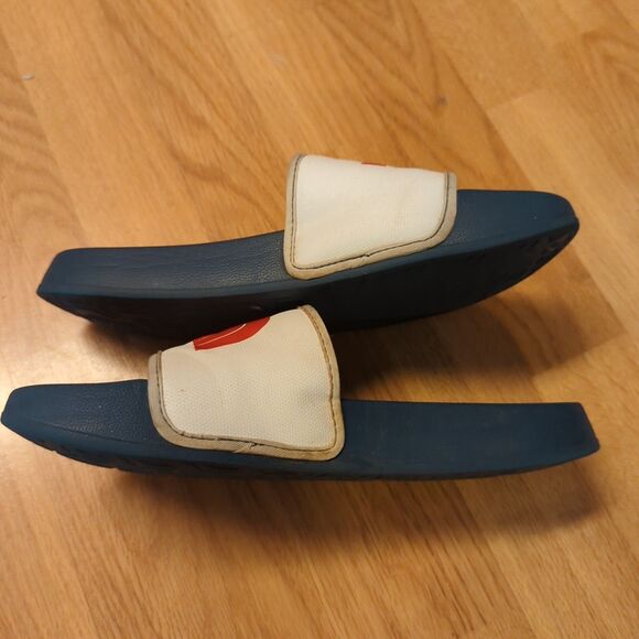 The North Face Slides Sandals Womens 9 White Blue Slip On Open Toe Comfort - Picture 4 of 7